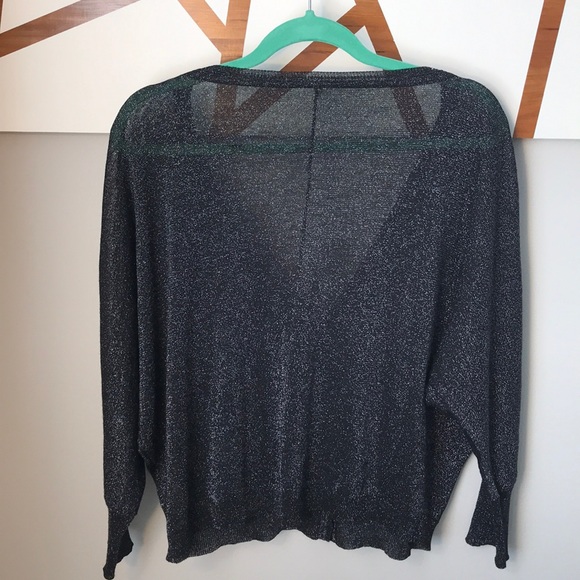 Free People black/silver cardigan size L - Picture 3 of 5